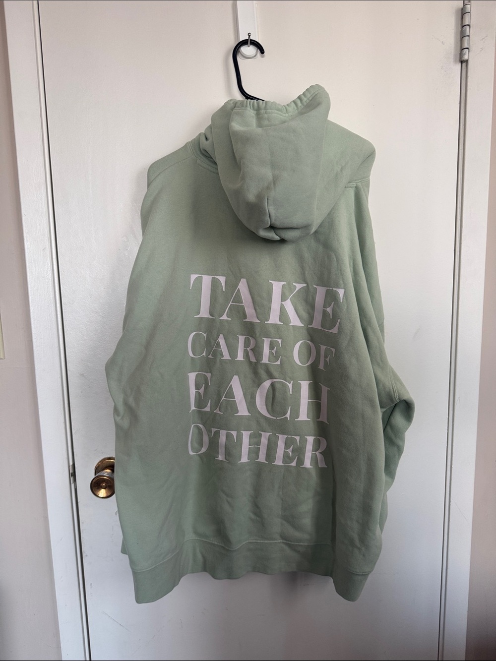 Brunette The Label Mint Green Hoodie with White Text